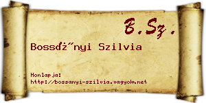 Bossányi Szilvia névjegykártya