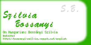 szilvia bossanyi business card