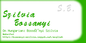 szilvia bossanyi business card